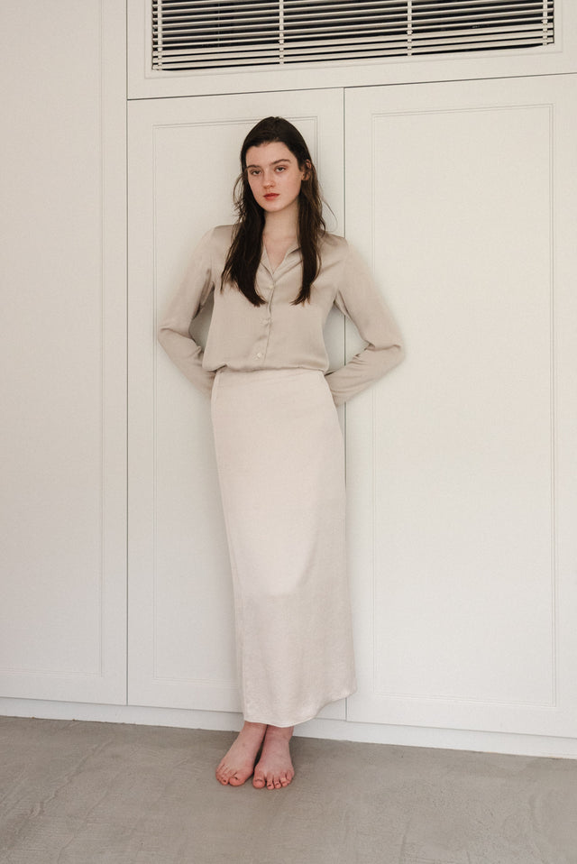 Open Collar Shirt / Ecru