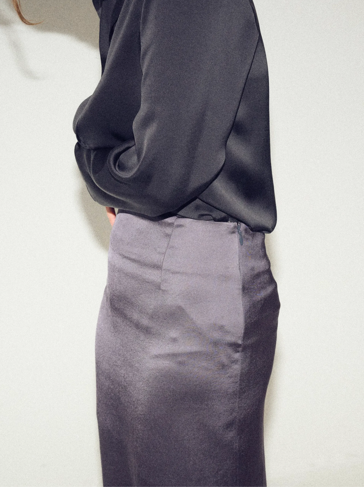 Satin Pencil Skirt